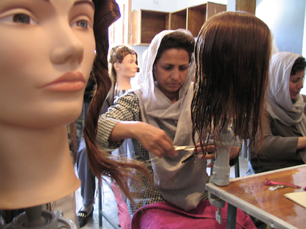 One student, Nafisa, working on a mannequin
Photo: Shadow Distribution