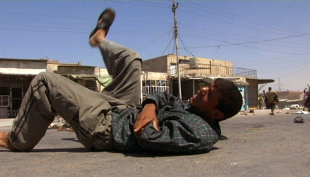 A wounded demonstator in Najaf
Photo: Andrew Berends