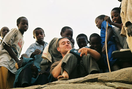 Brian Steidle with children in Darfur, Sudan, 2004
Photo: International Film Circuit