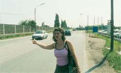 Anna (Hofstatter) hitchhiking
Photo: Leisure Time