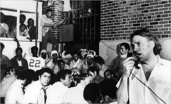 william Kunstler, right, during the riots at Attica Prison (Photo: Arthouse Films)