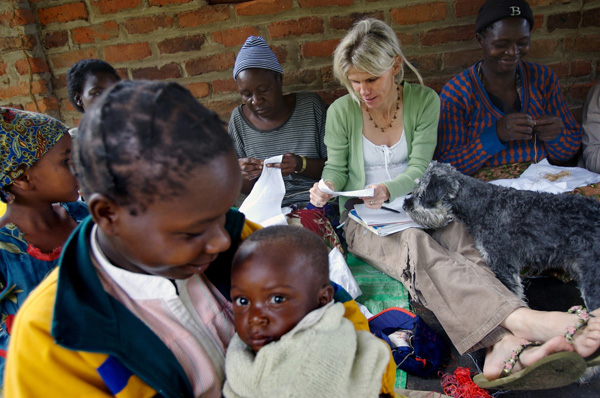 Laura Freeth at her embroidery workshop (Photo: First Run Features)