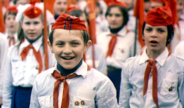 Young Soviet Pioneers in a 1977 Red Square May Day demonstration in MY PERESTROIKA (Photo: International Film Circuit)