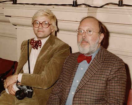 David Hockney (L) with curator
Henry Geldzahler
Photo: David Hockney