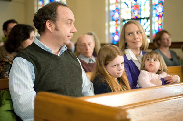 Paul Giamatti, Clare Foley, center & Amy Ryan in WIN WIN (Photo: Kimberly Wright)